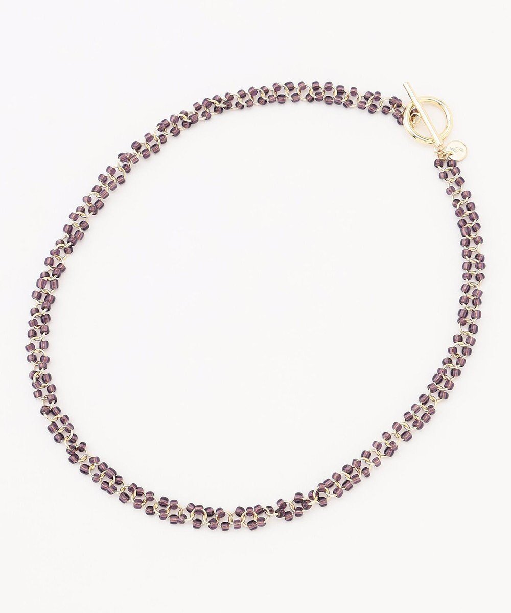 【自由区/JIYU-KU】のチェーンビーズ ネックレス インテリア・キッズ・メンズ・レディースファッション・服の通販 founy(ファニー) 　ファッション　Fashion　レディースファッション　Fashion for Women　ジュエリー　Jewelry　ネックレス　Necklaces & Pendants　アクセサリー　Fashion Accessories　ガラス　Glass, Glassware　ショート　Short, Short Length　チェーン　Chain, Chain Strap　ネックレス　Necklace, Pendant Necklace　エレガント 上品　Elegant　パープル|ID: prp329100004852506 ipo3291000000035634320