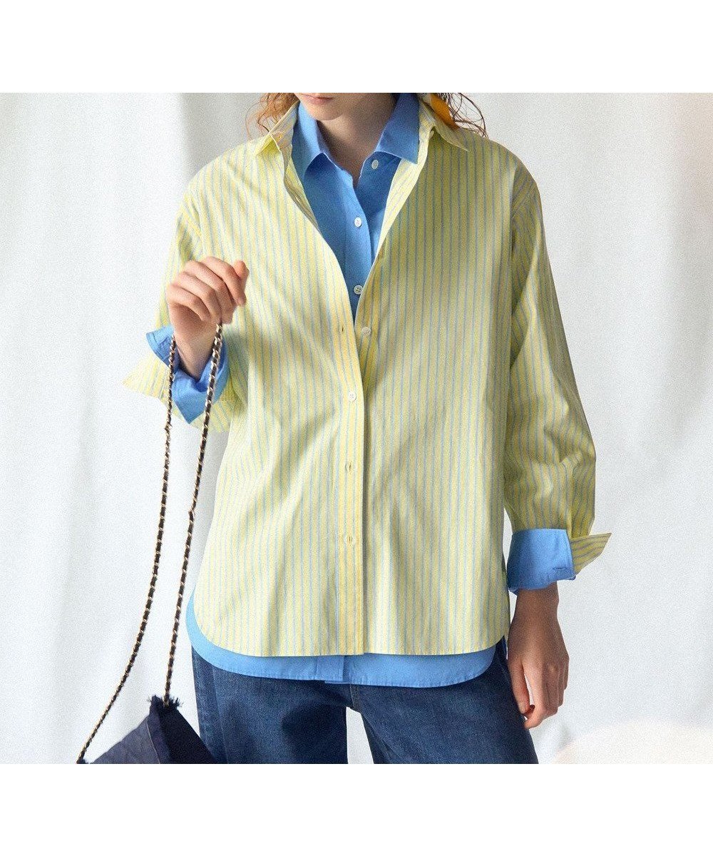 【23区/NIJYUSANKU】の【一部先行予約/VERY掲載】CANCLINI シャーティング ベーシックシャツ インテリア・キッズ・メンズ・レディースファッション・服の通販 founy(ファニー) 　雑誌掲載アイテム　Magazine Picks & Fashion Features　ファッション雑誌　Fashion Magazines　ヴェリィ　VERY　ファッション　Fashion　レディースファッション　Fashion for Women　トップス・カットソー　Cut & Sew Tops　シャツ・ブラウス・オフィスカジュアル　Elegant Blouses & Button-Ups　イエロー　Yellow　イタリア　Italy　インナー　Innerwear　インポート　Imported Fashion　エレガント 上品　Elegant　春　Spring　3月号　March Issue　シンプル　Simple, Minimal　ストライプ　Stripe, Striped Pattern　雑誌　Magazine, Fashion Magazine　ツイル　Twist, Twisted Detail　デニム　Denim, Jeans Material　トレンド　Trend, Trending Now　ベーシック　Basic, Essential　レギュラー　Regular, Standard Fit　ロング　Long, Long-Length　S/S・春夏　SS, Spring/Summer, Warm Season　夏　Summer　2026年　2026　イエロー×サックスストライプ|ID: prp329100004852532 ipo3291000000035634375