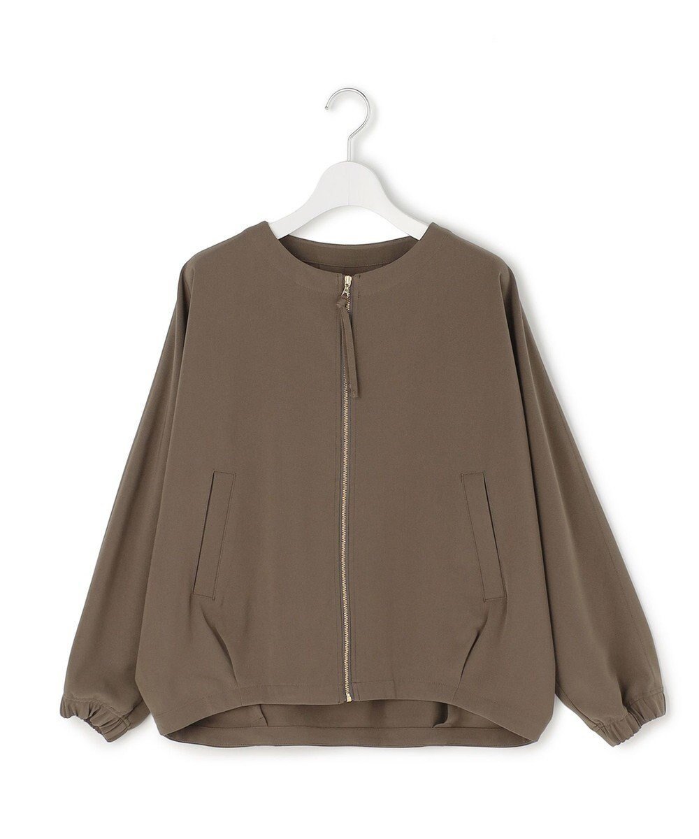 【ジェイプレスヨークストリート/J.PRESS YORK STREET】の【WOMEN】ジャージーライクツイル ドルマンブルゾン インテリア・キッズ・メンズ・レディースファッション・服の通販 founy(ファニー) 　ファッション　Fashion　レディースファッション　Fashion for Women　アウター　Coat / Outerwear Collection　レディースジャケット・軽アウター　Jackets　ブルゾンジャケット・スポーティアウター　Blouson Jackets　インナー　Innerwear　春　Spring　今季　This Season, Current Season　シンプル　Simple, Minimal　ジャケット　Jacket, Outerwear　セットアップ　Set-Up, Coordinated Outfit　ドレープ　Drape, Draping Fabric　定番　Standard, Basic Item　ブルゾン　Blouson, Bomber Jacket　リラックス　Relax, Relaxed Fit　S/S・春夏　SS, Spring/Summer, Warm Season　夏　Summer　エレガント 上品　Elegant　ブラウン系|ID: prp329100004852548 ipo3291000000035634434