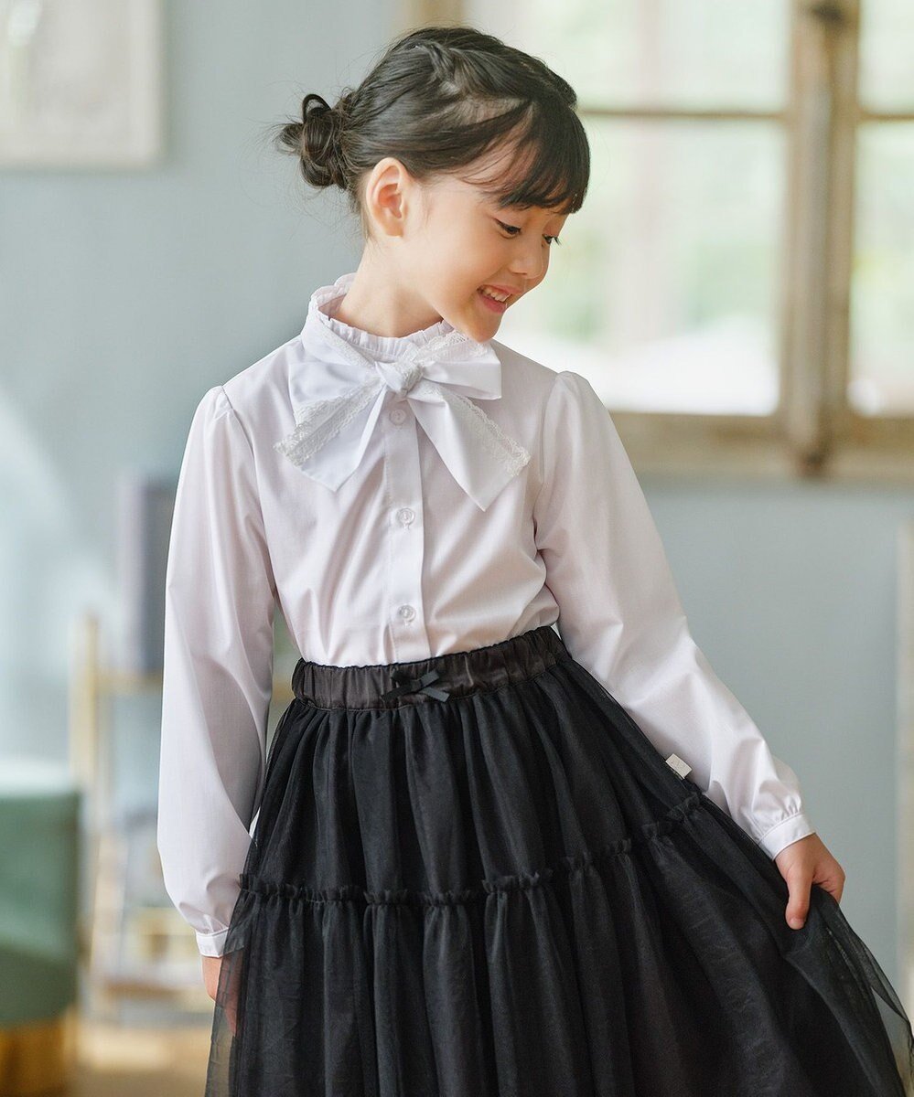 【組曲 / KIDS/KUMIKYOKU】の【110-140㎝】 レースリボンタイブラウス 人気、トレンドファッション・服の通販 founy(ファニー) 　ファッション　Fashion　キッズファッション　Fashion for Kids　トップス・カットソー　Cut & Sew Tops　ジャケット　Jacket, Outerwear　ブロード　Broadcloth, Fine Cotton　リボン　Ribbon, Bow　レース　Lace, Lace Fabric　エレガント 上品　Elegant　夏　Summer　春　Spring　S/S・春夏　SS, Spring/Summer, Warm Season　 other-1|ID: prp329100004852557 ipo3291000000035634510