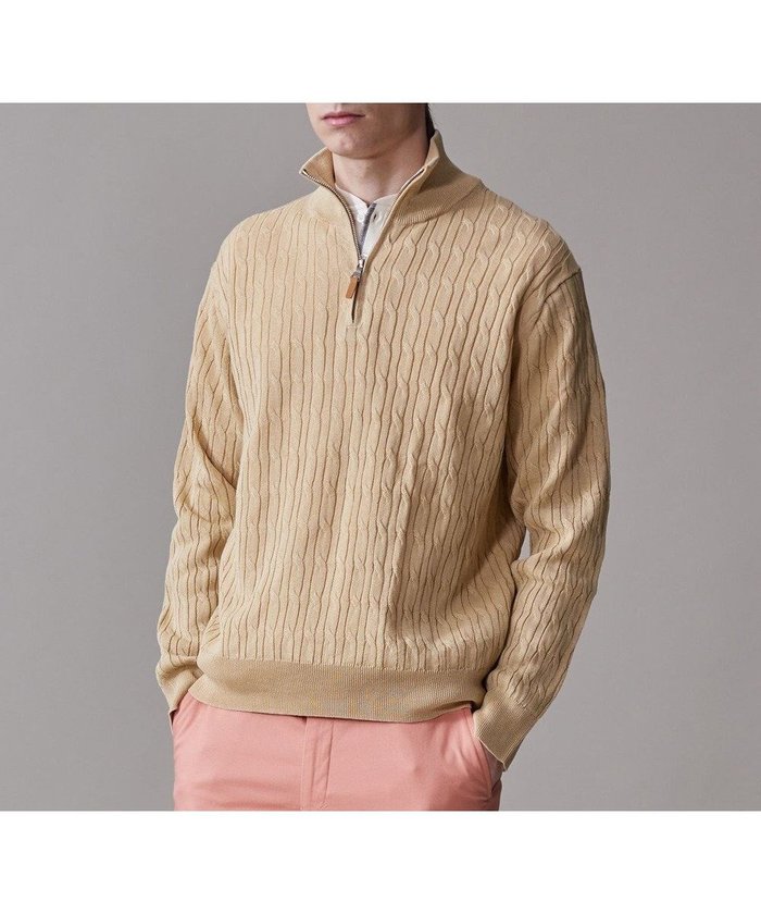 【ジェイ プレス/J.PRESS / MEN】のギマコットン ケーブルハーフジップ ニット インテリア・キッズ・メンズ・レディースファッション・服の通販 founy(ファニー) https://founy.com/ ファッション Fashion メンズファッション Fashion for Men トップス・カットソー Cut & Sew Tops ニット・セーター / 定番トップス Knit Tops & Sweaters コーティング Coating, Coated Finish シンプル Simple, Minimal セーター Sweater, Knitwear バランス Balance, Style Balance フィット Fit, Slim Fit レギュラー Regular, Standard Fit エレガント 上品 Elegant 夏 Summer 春 Spring S/S・春夏 SS, Spring/Summer, Warm Season |ID: prp329100004852593 ipo3291000000035634768