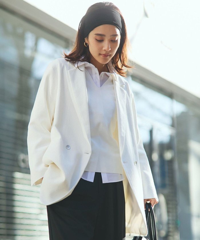 【自由区/JIYU-KU】の【洗える】ライトネップツイルジャケット コート インテリア・キッズ・メンズ・レディースファッション・服の通販 founy(ファニー) https://founy.com/ ファッション Fashion レディースファッション Fashion for Women アウター Coat / Outerwear Collection コート・ロングコート・ピーコート Long Coats, Peacoats & More レディースジャケット・軽アウター Jackets テーラードジャケット / 通勤・きれいめスタイル Tailored Jackets & Blazers インナー Innerwear シンプル Simple, Minimal ジャケット Jacket, Outerwear ストレッチ Stretch, Stretchy Fabric ダブル Double, Double-Breasted ツイル Twist, Twisted Detail ドロップ Drop Shoulder, Dropped Style ネップ Nepp, Slub Yarn バランス Balance, Style Balance ボトム Bottoms, Lower Wear モノトーン Monotone, Black and White リラックス Relax, Relaxed Fit エレガント 上品 Elegant 夏 Summer 春 Spring S/S・春夏 SS, Spring/Summer, Warm Season 洗える Machine Washable 軽量 Lightweight, Ultra Light |ID: prp329100004852598 ipo3291000000035634806