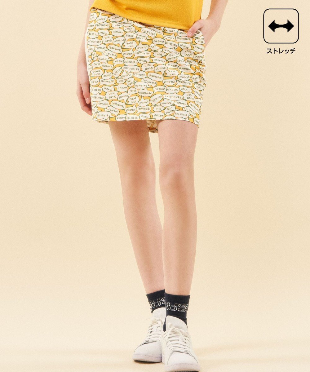 【23区 ゴルフ/NIJYUSANKU GOLF】の【WOMEN】【吸水速乾/UVカット】YELL総柄プリントスカート インテリア・キッズ・メンズ・レディースファッション・服の通販 founy(ファニー) 　ファッション　Fashion　レディースファッション　Fashion for Women　スカート　Skirts　春　Spring　吸水　Absorbent, Quick-Dry　ストレッチ　Stretch, Stretchy Fabric　セットアップ　Set-Up, Coordinated Outfit　フラット　Flat, Flat Shoes　プリント　Print, Printed Pattern　ポロシャツ　Polo Shirt, Collared Tee　メッシュ　Mesh, Net Fabric　ロング　Long, Long-Length　S/S・春夏　SS, Spring/Summer, Warm Season　夏　Summer　ゴルフ　Golf　イエロー系5|ID: prp329100004852671 ipo3291000000035636264