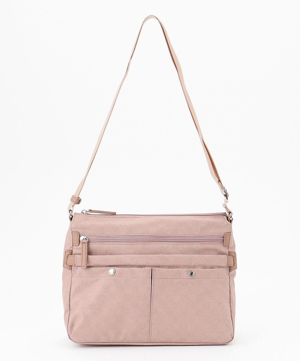 【ラ バガジェリー/LA BAGAGERIE】のモノグラム スクエアナイロンショルダー Mサイズ インテリア・キッズ・メンズ・レディースファッション・服の通販 founy(ファニー) ファッション Fashion レディースファッション Fashion for Women コーティング Coating, Coated Finish シンプル Simple, Minimal スマート Smart, Elegant プリント Print, Printed Pattern ポケット Pocket, Pocket Detail マグネット Magnet, Magnetic Closure 定番 Standard, Basic Item 軽量 Lightweight, Ultra Light ピンク|ID: prp329100004852701 ipo3291000000035636826