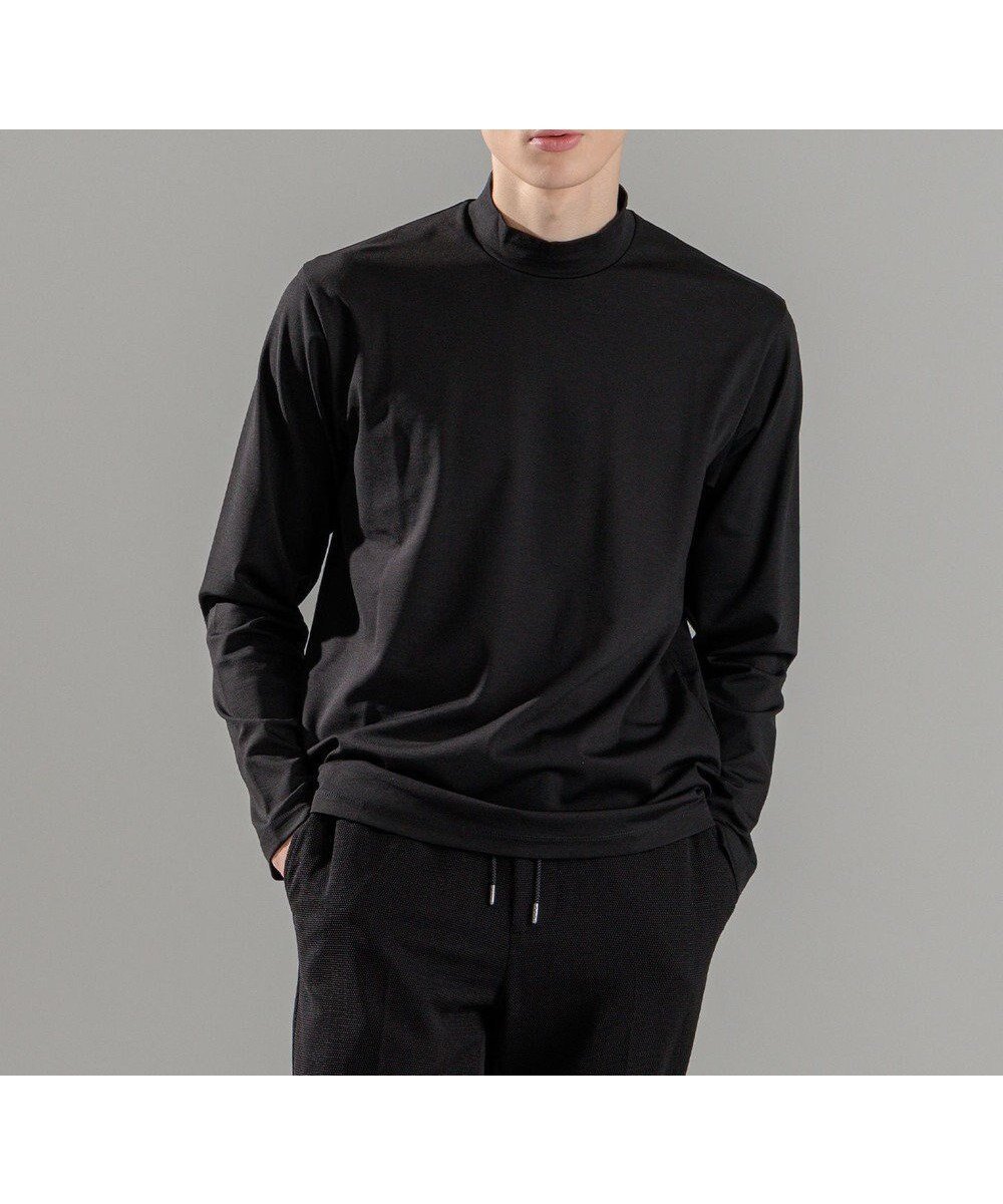 【ジョゼフ オム/JOSEPH HOMME / MEN】のコンパクトストレッチジャージー モックネックカットソー インテリア・キッズ・メンズ・レディースファッション・服の通販 founy(ファニー) 　ファッション　Fashion　メンズファッション　Fashion for Men　トップス・カットソー　Cut & Sew Tops　メンズシャツ　Shirts　カットソー　Cut and Sewn Top　シンプル　Simple, Minimal　ストレッチ　Stretch, Stretchy Fabric　ベーシック　Basic, Essential　レギュラー　Regular, Standard Fit　エレガント 上品　Elegant　夏　Summer　春　Spring　S/S・春夏　SS, Spring/Summer, Warm Season　ブラック系|ID: prp329100004852782 ipo3291000000035641505