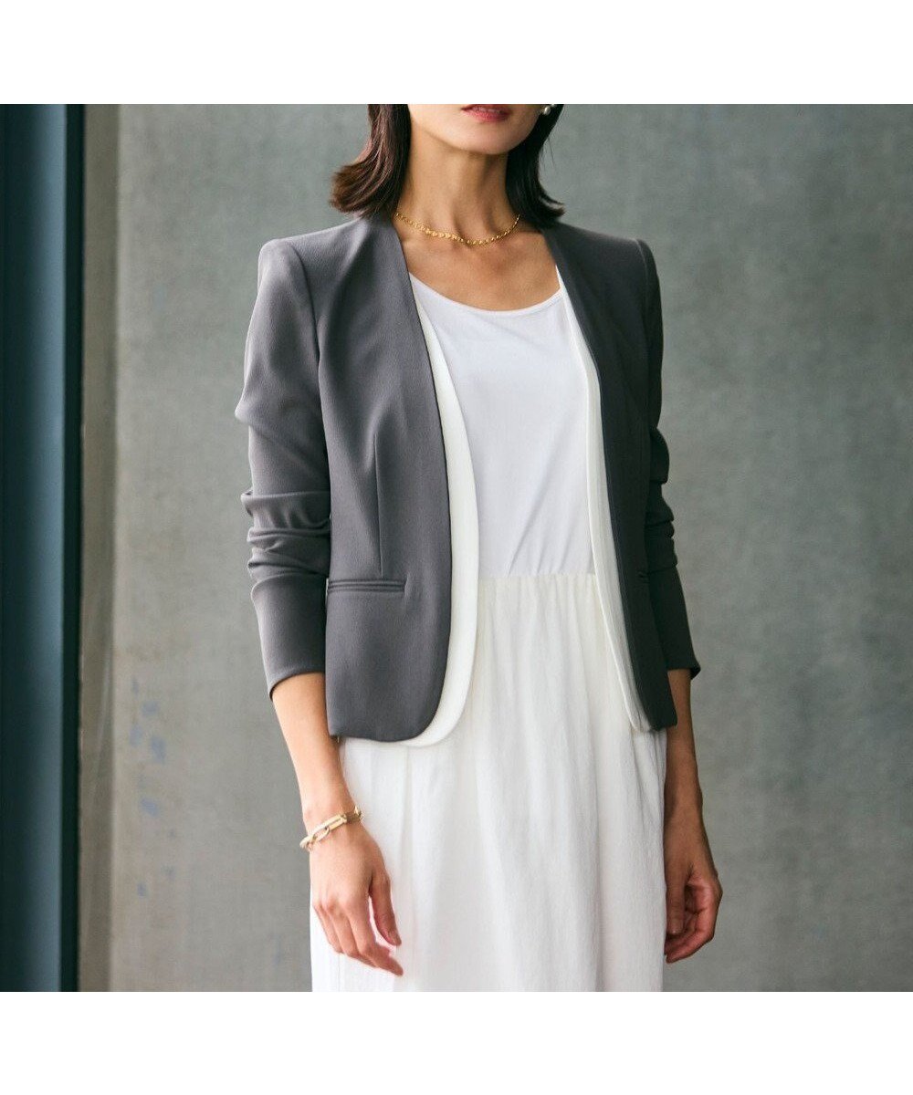 【ベイジ,/BEIGE,】の【洗える・VERY NaVY 11月号掲載】CINDY / ダブルカラージャケット 人気、トレンドファッション・服の通販 founy(ファニー) 　雑誌掲載アイテム　Magazine Picks & Fashion Features　ファッション雑誌　Fashion Magazines　ヴェリィ　VERY　ファッション　Fashion　レディースファッション　Fashion for Women　アウター　Coat / Outerwear Collection　レディースジャケット・軽アウター　Jackets　ノーカラージャケット / シンプル上品コーデ　Collarless Jackets　インナー　Innerwear　ウォッシャブル　Machine Washable　オケージョン　Occasion Wear　洗える　Machine Washable　カーディガン　Cardigan, Knitwear　11月号　November Issue　サテン　Satin, Glossy Fabric　ジャケット　Jacket, Outerwear　ストレッチ　Stretch, Stretchy Fabric　スーツ　Suit, Formalwear　雑誌　Magazine, Fashion Magazine　ダブル　Double, Double-Breasted　デニム　Denim, Jeans Material　ボトム　Bottoms, Lower Wear　A/W・秋冬　Autumn/Winter　S/S・春夏　SS, Spring/Summer, Warm Season　おすすめ　Recommended / Our Picks　夏　Summer　エレガント 上品　Elegant　セレモニー　Ceremony　ビジネス 仕事 通勤　Business / Work / Commuting　 other-1|ID: prp329100004852793 ipo3291000000035641888