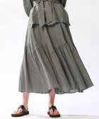 【23区/NIJYUSANKU】の【洗える】LIBECO ティアード スカート カーキ系|ID: prp329100004852797 ipo3291000000035642076