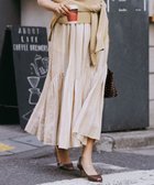 【23区/NIJYUSANKU】の【洗える】LIBECO ティアード スカート ベージュ×ホワイトストライプ|ID: prp329100004852797 ipo3291000000035642080