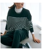 【23区/NIJYUSANKU】の【WEB限定カラーあり/洗える】ウーステッドウール ワイドシルエット ニット [WEB限定]ブラック×オフ|ID: prp329100004852831 ipo3291000000035642893