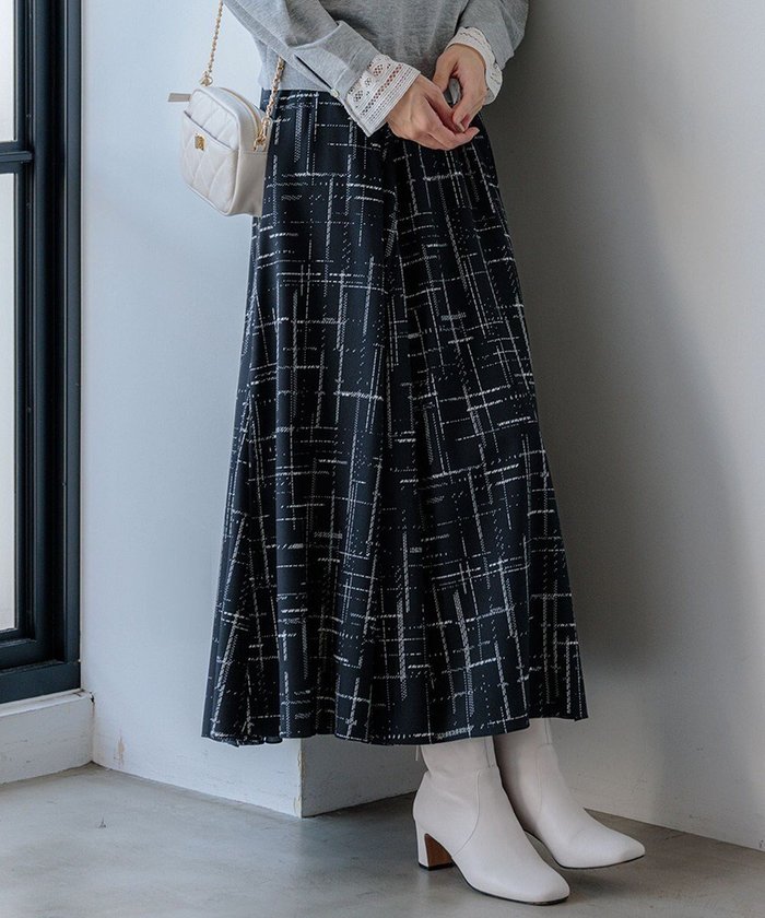 【23区/NIJYUSANKU】の【洗える】モノクロトーンプリント スカート インテリア・キッズ・メンズ・レディースファッション・服の通販 founy(ファニー) https://founy.com/ ファッション Fashion レディースファッション Fashion for Women スカート Skirts セットアップ Set-Up, Coordinated Outfit フレア Flare, Flared プリント Print, Printed Pattern モチーフ Motif, Design Theme モノトーン Monotone, Black and White エレガント 上品 Elegant 夏 Summer 春 Spring S/S・春夏 SS, Spring/Summer, Warm Season 洗える Machine Washable |ID: prp329100004852839 ipo3291000000035643039