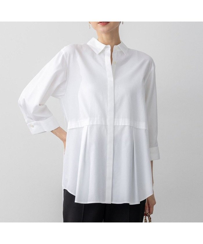 【23区/NIJYUSANKU】の【見上愛さん着用/洗える】CANCLINI ハーフスリーブ シャツ インテリア・キッズ・メンズ・レディースファッション・服の通販 founy(ファニー) https://founy.com/ ファッション Fashion レディースファッション Fashion for Women トップス・カットソー Cut & Sew Tops シャツ・ブラウス・オフィスカジュアル Elegant Blouses & Button-Ups イタリア Italy インポート Imported Fashion 洗える Machine Washable 秋 Autumn カフス Cuff Design クラシック Classic, Timeless Style スリーブ Sleeve, Long Sleeve / Short Sleeve ダブル Double, Double-Breasted ツイル Twist, Twisted Detail ハーフ Half, Half-Length ベーシック Basic, Essential メンズ Men's, Menswear A/W・秋冬 Autumn/Winter おすすめ Recommended / Our Picks エレガント 上品 Elegant 2025年 2025 2025-2026秋冬・A/W Autumn/Winter 2025–26 AW25–26 |ID: prp329100004852846 ipo3291000000035643151