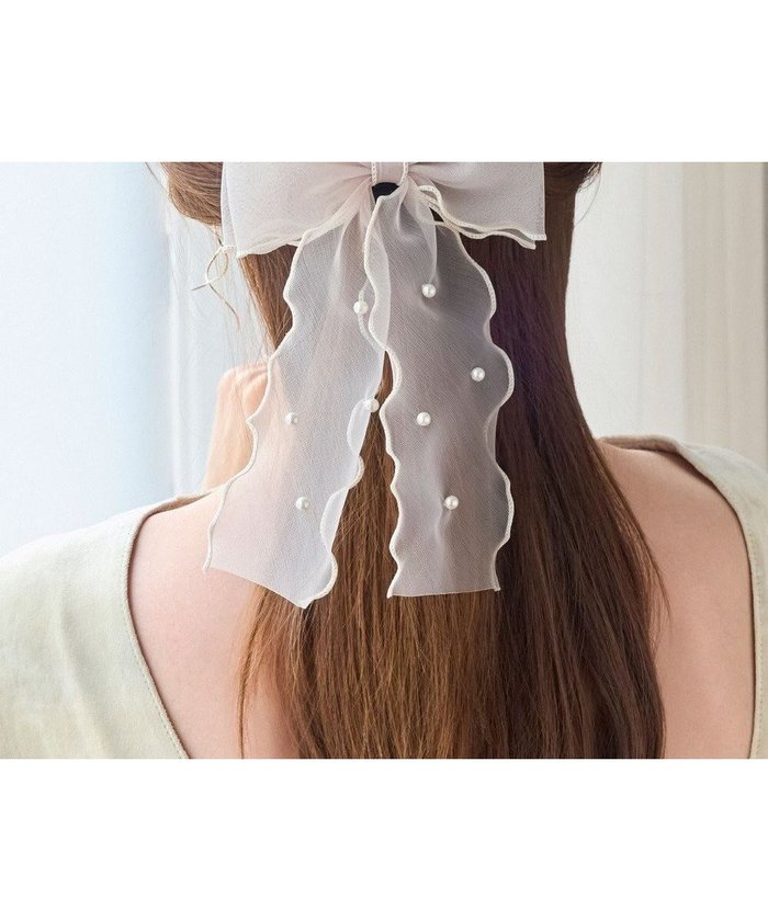 【フィービィー/phoebe】のフレアリボンドットパールヘアゴム ベージュ インテリア・キッズ・メンズ・レディースファッション・服の通販 founy(ファニー) https://founy.com/ ファッション Fashion レディースファッション Fashion for Women シュシュ&ヘアアクセ/ヘアアレンジ Scrunchies & Hair Accessories おすすめ Recommended / Our Picks アクセサリー Fashion Accessories オーガンジー Organza Fabric パール Pearl, Pearl Accent ビッグ Big, Oversized リボン Ribbon, Bow エレガント 上品 Elegant 結婚式 Wedding |ID: prp329100004852849 ipo3291000000035643202