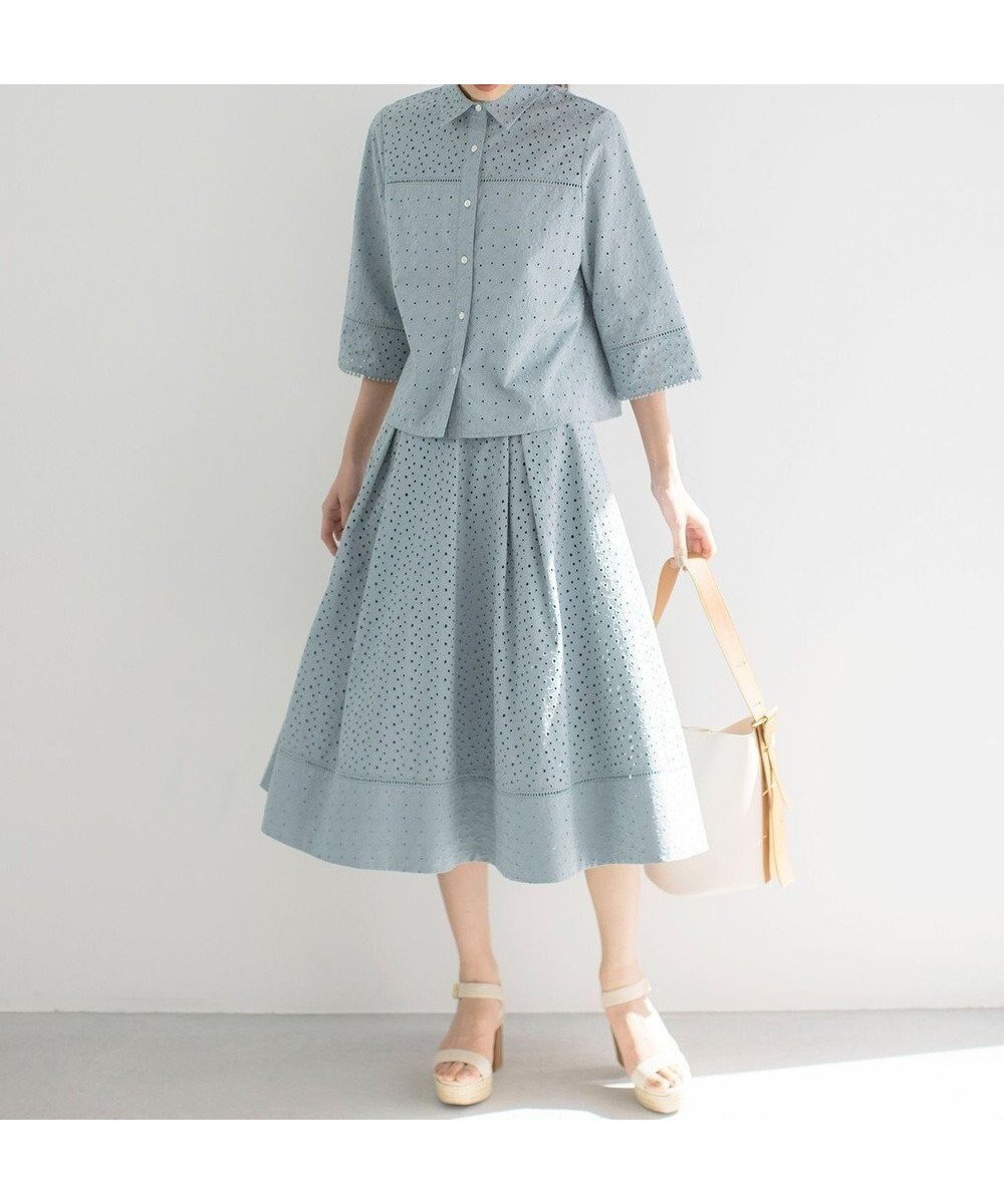 【組曲/KUMIKYOKU】のエンブロイダリーレース スカート インテリア・キッズ・メンズ・レディースファッション・服の通販 founy(ファニー) 　ファッション　Fashion　レディースファッション　Fashion for Women　スカート　Skirts　アイレット　Eyelet Lace　春　Spring　サロペット　Overalls, Salopette　スリット　Slit, Slit Detail　ノースリーブ　Sleeveless, No-Sleeve　フィット　Fit, Slim Fit　フラワー　Flower, Floral　フリル　Frill, Ruffle　ポケット　Pocket, Pocket Detail　モチーフ　Motif, Design Theme　レース　Lace, Lace Fabric　S/S・春夏　SS, Spring/Summer, Warm Season　夏　Summer　エレガント 上品　Elegant　スモーキーミント系|ID: prp329100004852869 ipo3291000000035643699