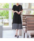 【ティアクラッセ/Tiaclasse】の配色Aラインサックワンピース ブラック|ID: prp329100004852888 ipo3291000000035644010