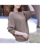 【ティアクラッセ/Tiaclasse】の【洗える】肩ボタンドルマンニットトップス モカ|ID: prp329100004852901 ipo3291000000035644335