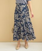 【フェルゥ/Feroux】のフラワーモチーフプリント スカート ネイビー系1|ID: prp329100004852902 ipo3291000000035644367