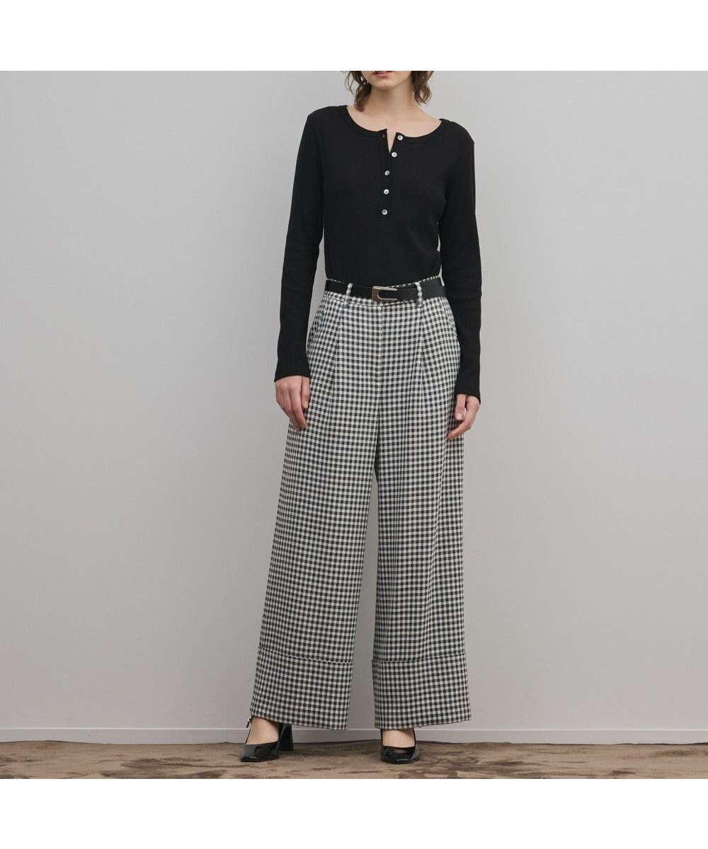 【グレース コンチネンタル/GRACE CONTINENTAL】のロールアップギンガムパンツ インテリア・キッズ・メンズ・レディースファッション・服の通販 founy(ファニー) 　ファッション　Fashion　レディースファッション　Fashion for Women　パンツ　Pants & Trousers　ギンガム　Gingham, Gingham Fabric　ジャケット　Jacket, Outerwear　ストレッチ　Stretch, Stretchy Fabric　セットアップ　Set-Up, Coordinated Outfit　チェック　Check, Plaid, Tartan　トレンド　Trend, Trending Now　メタル　Metal, Metal Parts　ワイド　Wide, Wide Fit　エレガント 上品　Elegant　夏　Summer　春　Spring　S/S・春夏　SS, Spring/Summer, Warm Season　バイカラー|ID: prp329100004852926 ipo3291000000035645184
