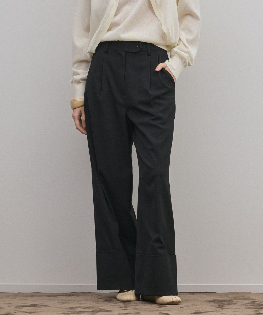 【グレース コンチネンタル/GRACE CONTINENTAL】のロールアップワイドパンツ インテリア・キッズ・メンズ・レディースファッション・服の通販 founy(ファニー) 　ファッション　Fashion　レディースファッション　Fashion for Women　パンツ　Pants & Trousers　春　Spring　ジャケット　Jacket, Outerwear　ストレッチ　Stretch, Stretchy Fabric　セットアップ　Set-Up, Coordinated Outfit　トレンド　Trend, Trending Now　別注　Limited Edition, Custom Order　メタル　Metal, Metal Parts　ワイド　Wide, Wide Fit　S/S・春夏　SS, Spring/Summer, Warm Season　夏　Summer　エレガント 上品　Elegant　ブラック|ID: prp329100004852928 ipo3291000000035645204