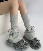 【ウィゴー/WEGO】のレースアップデザインレッグカバー グレー|ID: prp329100004852943 ipo3291000000035645394