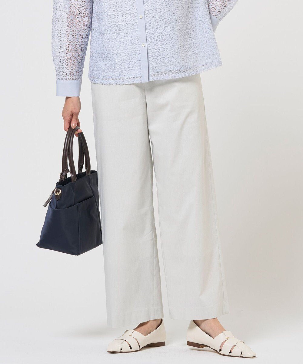 【ジェイ プレス/J.PRESS】のセルロースリネンストレッチ セミワイド パンツ インテリア・キッズ・メンズ・レディースファッション・服の通販 founy(ファニー) 　ファッション　Fashion　レディースファッション　Fashion for Women　パンツ　Pants & Trousers　春　Spring　スタイリッシュ　Stylish, Fashionable　ストレッチ　Stretch, Stretchy Fabric　フロント　Front, Front Design　リラックス　Relax, Relaxed Fit　ワイド　Wide, Wide Fit　S/S・春夏　SS, Spring/Summer, Warm Season　夏　Summer　ライトグレー系|ID: prp329100004852961 ipo3291000000035645683