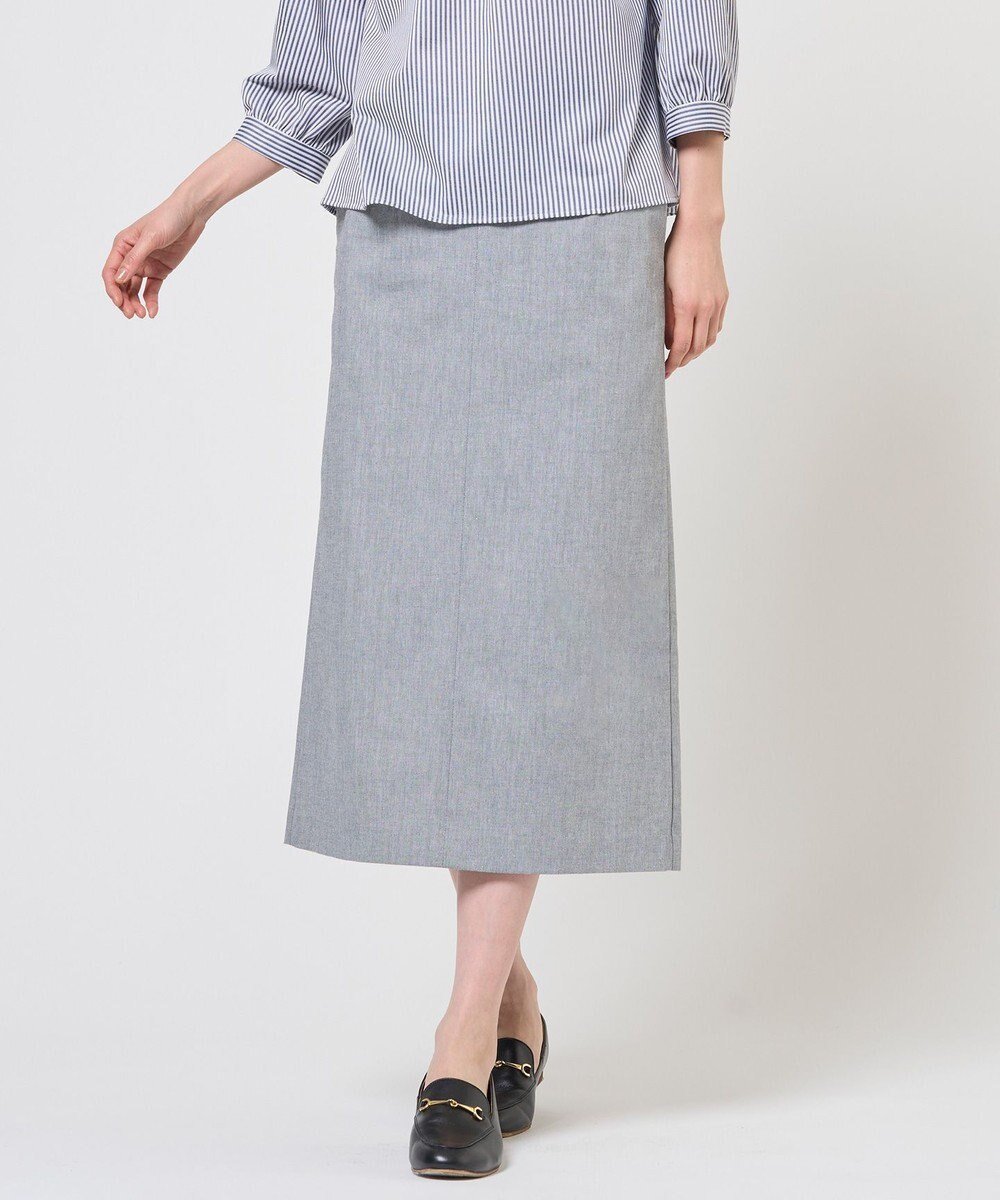 【ジェイ プレス/J.PRESS】のTCリネン ドライツイル ナロー スカート インテリア・キッズ・メンズ・レディースファッション・服の通販 founy(ファニー) 　ファッション　Fashion　レディースファッション　Fashion for Women　スカート　Skirts　おすすめ　Recommended / Our Picks　シャンブレー　Chambray, Denim-Like Fabric　ジャケット　Jacket, Outerwear　セットアップ　Set-Up, Coordinated Outfit　リネン　Linen, Linen Fabric　エレガント 上品　Elegant　夏　Summer　春　Spring　S/S・春夏　SS, Spring/Summer, Warm Season　ビジネス 仕事 通勤　Business / Work / Commuting　グレーシャンブレー系|ID: prp329100004852963 ipo3291000000035645719