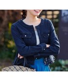 【ティアクラッセ/Tiaclasse】のノーカラーデニムジャケット ネイビー|ID: prp329100004853023 ipo3291000000036306534