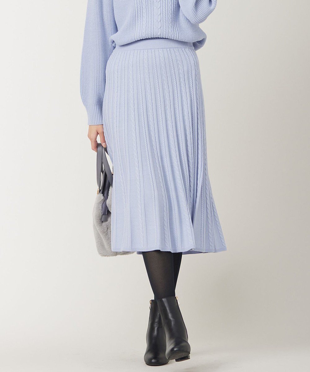【エニィ スィス/any SiS】の【セットアップ対応】スフレケーブルニット スカート インテリア・キッズ・メンズ・レディースファッション・服の通販 founy(ファニー) 　ファッション　Fashion　レディースファッション　Fashion for Women　セットアップ　Matching Sets　スカート・ミニ/ミディ/マキシ　Skirts / Mini, Midi & Maxi Skirts　アクリル　Acrylic Material　カーディガン　Cardigan, Knitwear　セットアップ　Set-Up, Coordinated Outfit　フェミニン　Feminine, Girly　フレア　Flare, Flared　エレガント 上品　Elegant　楽ちん　Easy Fit, Comfortable　A/W・秋冬　Autumn/Winter　ミントブルー|ID: prp329100004853106 ipo3291000000035648148
