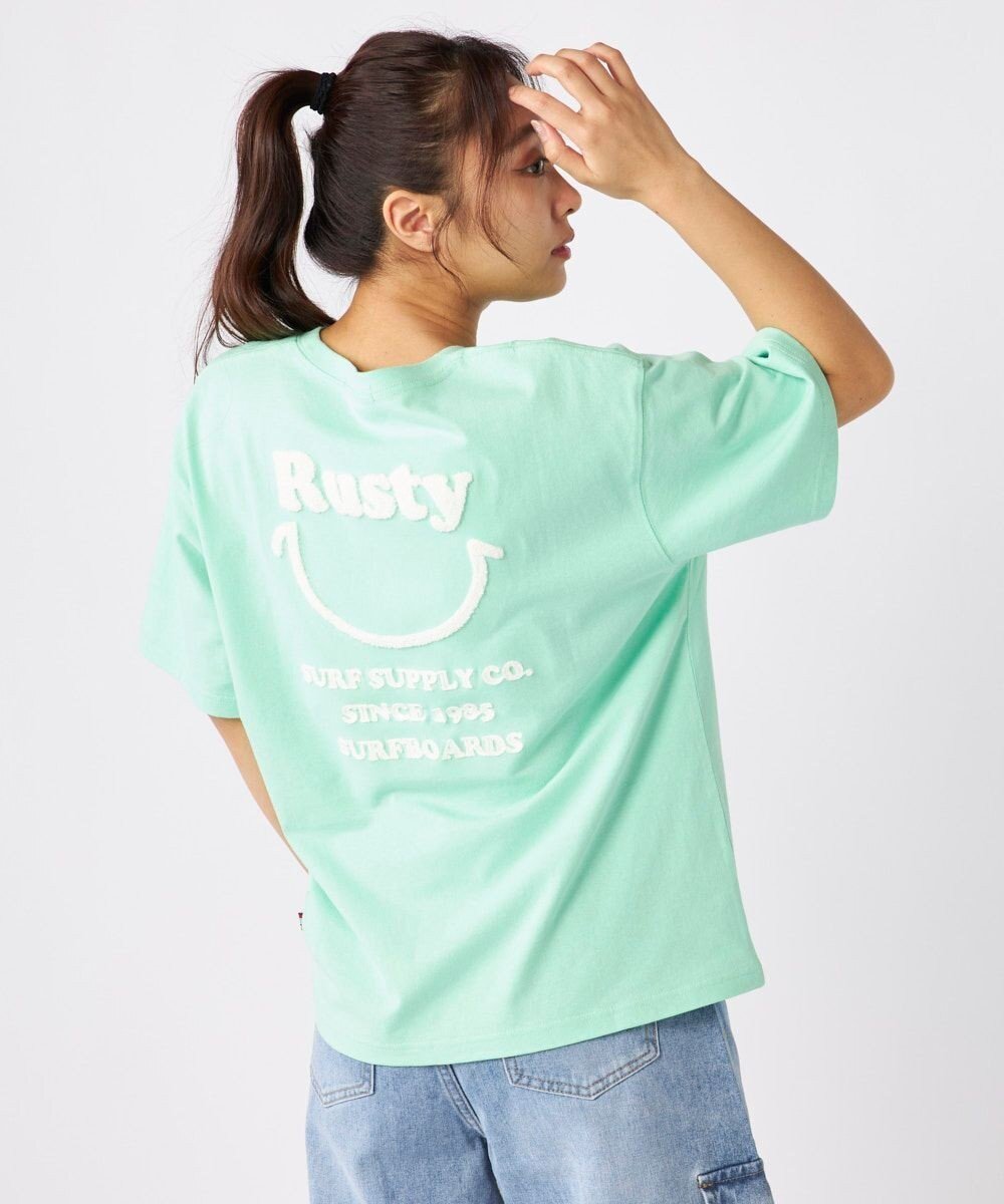 【その他のブランド/Other】の【RUSTY】ニコちゃん×刺しゅう半袖Tシャツ インテリア・キッズ・メンズ・レディースファッション・服の通販 founy(ファニー) ファッション Fashion レディースファッション Fashion for Women トップス・カットソー Cut & Sew Tops シャツ・ブラウス・オフィスカジュアル Elegant Blouses & Button-Ups ロングTシャツ・Tシャツ Longline T-Shirts & Tees カットソー・ベーシックTシャツ Cut-and-Sewn Tops / Stretch Tees & Basics 春 Spring カットソー Cut and Sewn Top カリフォルニア California, Cali Style シンプル Simple, Minimal チェーン Chain, Chain Strap ビーチ Beach, Seaside 半袖 Short Sleeve, Half Sleeve S/S・春夏 SS, Spring/Summer, Warm Season おすすめ Recommended / Our Picks 夏 Summer ライトグリーン|ID: prp329100004853207 ipo3291000000035649015