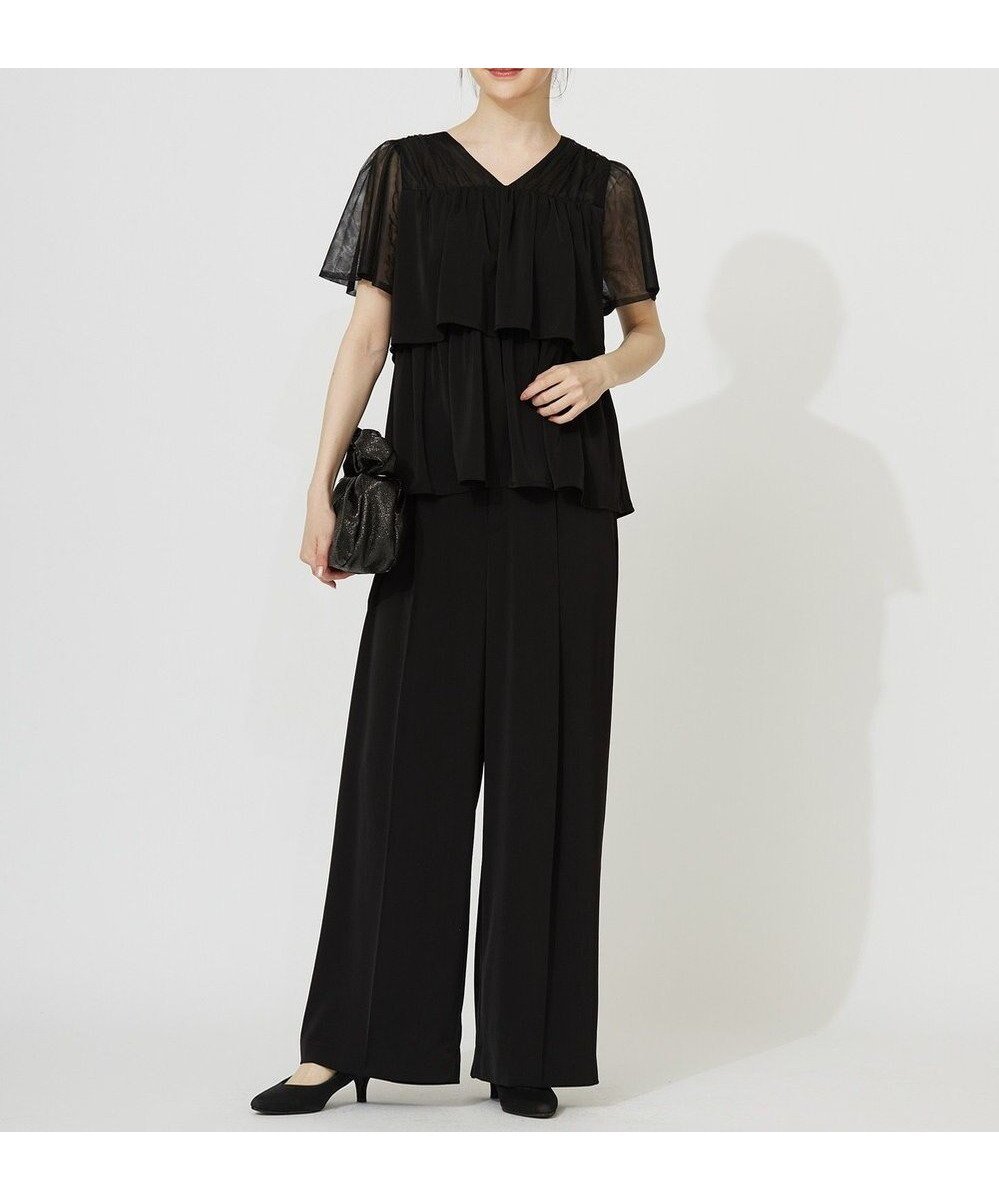 【エニィ スィス/any SiS】の【洗える】ティアードトップス×ワイドパンツSET 人気、トレンドファッション・服の通販 founy(ファニー) 　ファッション　Fashion　レディースファッション　Fashion for Women　セットアップ　Matching Sets　レディーストップス・ブラウス　Tops & Blouses / Assorted Women's Tops　レディースパンツ・ボトムス　Pants & Trousers / Bottoms　春　Spring　洗える　Machine Washable　サテン　Satin, Glossy Fabric　サマー　Summer, Summer Style　ジャケット　Jacket, Outerwear　セットアップ　Set-Up, Coordinated Outfit　とろみ　Fluid, Flowy Fabric　ドレス　Dress, One-Piece　定番　Standard, Basic Item　パウダー　Powder, Soft Tone　ボトム　Bottoms, Lower Wear　ポケット　Pocket, Pocket Detail　リラックス　Relax, Relaxed Fit　ワイド　Wide, Wide Fit　S/S・春夏　SS, Spring/Summer, Warm Season　おすすめ　Recommended / Our Picks　夏　Summer　新作・新入荷　New Arrivals / New In　 other-1|ID: prp329100004853270 ipo3291000000035649279