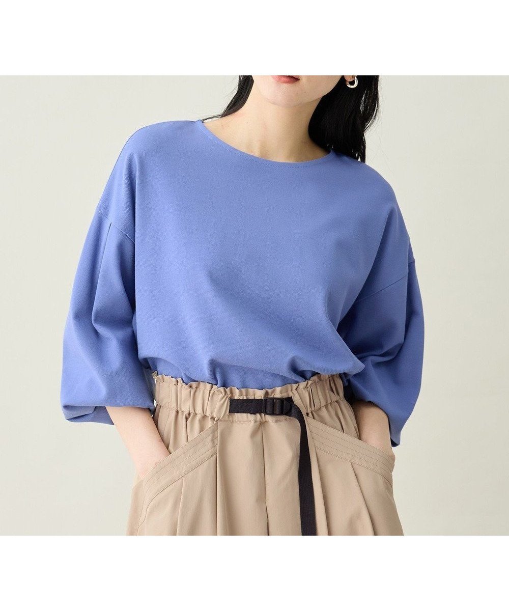 【エニー/ANY】のタックスリーブプルオーバー インテリア・キッズ・メンズ・レディースファッション・服の通販 founy(ファニー) 　ファッション　Fashion　レディースファッション　Fashion for Women　トップス・カットソー　Cut & Sew Tops　シャツ・ブラウス・オフィスカジュアル　Elegant Blouses & Button-Ups　ロングTシャツ・Tシャツ　Longline T-Shirts & Tees　カジュアルプルオーバー・ニットトップス　Pullovers & Knit Tops / Casual Pullovers　カットソー・ベーシックTシャツ　Cut-and-Sewn Tops / Stretch Tees & Basics　春　Spring　カットソー　Cut and Sewn Top　ダブル　Double, Double-Breasted　バルーン　Balloon, Balloon Silhouette　フェイス　Face, Facial Design　フロント　Front, Front Design　ボトム　Bottoms, Lower Wear　S/S・春夏　SS, Spring/Summer, Warm Season　夏　Summer　エレガント 上品　Elegant　ブルー|ID: prp329100004853283 ipo3291000000035649351