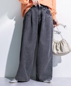【グリーンパークス/Green Parks】のデニムタックワイドパンツ Black|ID: prp329100004853321 ipo3291000000035649530