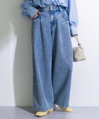 【グリーンパークス/Green Parks】のデニムタックワイドパンツ Light Indigo|ID: prp329100004853321 ipo3291000000035649531
