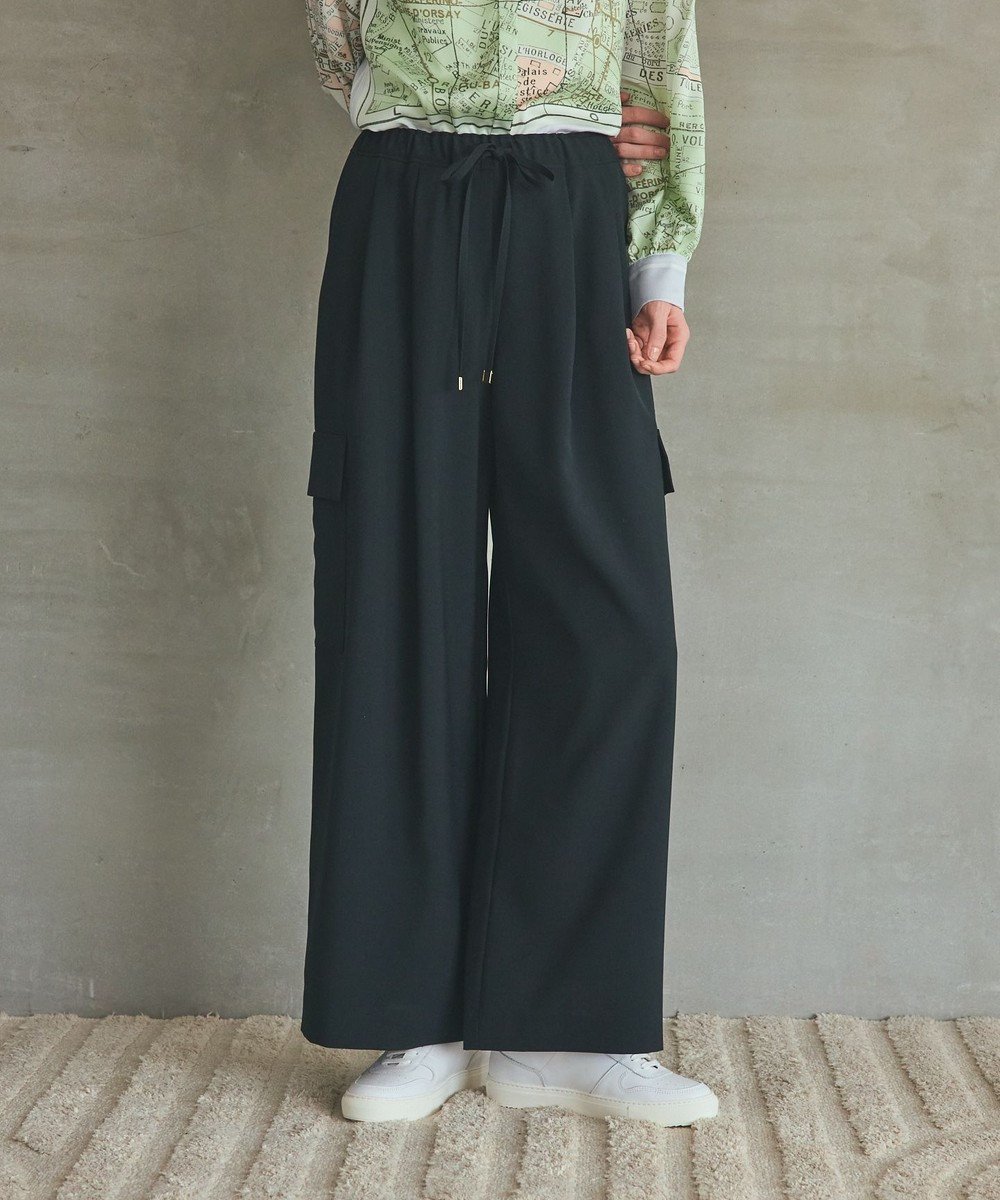 【グレース コンチネンタル/GRACE CONTINENTAL】のワイドイージーカーゴパンツ インテリア・キッズ・メンズ・レディースファッション・服の通販 founy(ファニー) 　ファッション　Fashion　レディースファッション　Fashion for Women　パンツ　Pants & Trousers　春　Spring　カーゴパンツ　Cargo Pants, Utility Pants　シアー　Sheer, See-Through　ジャケット　Jacket, Outerwear　セットアップ　Set-Up, Coordinated Outfit　S/S・春夏　SS, Spring/Summer, Warm Season　夏　Summer　ブラック|ID: prp329100004853334 ipo3291000000035649577
