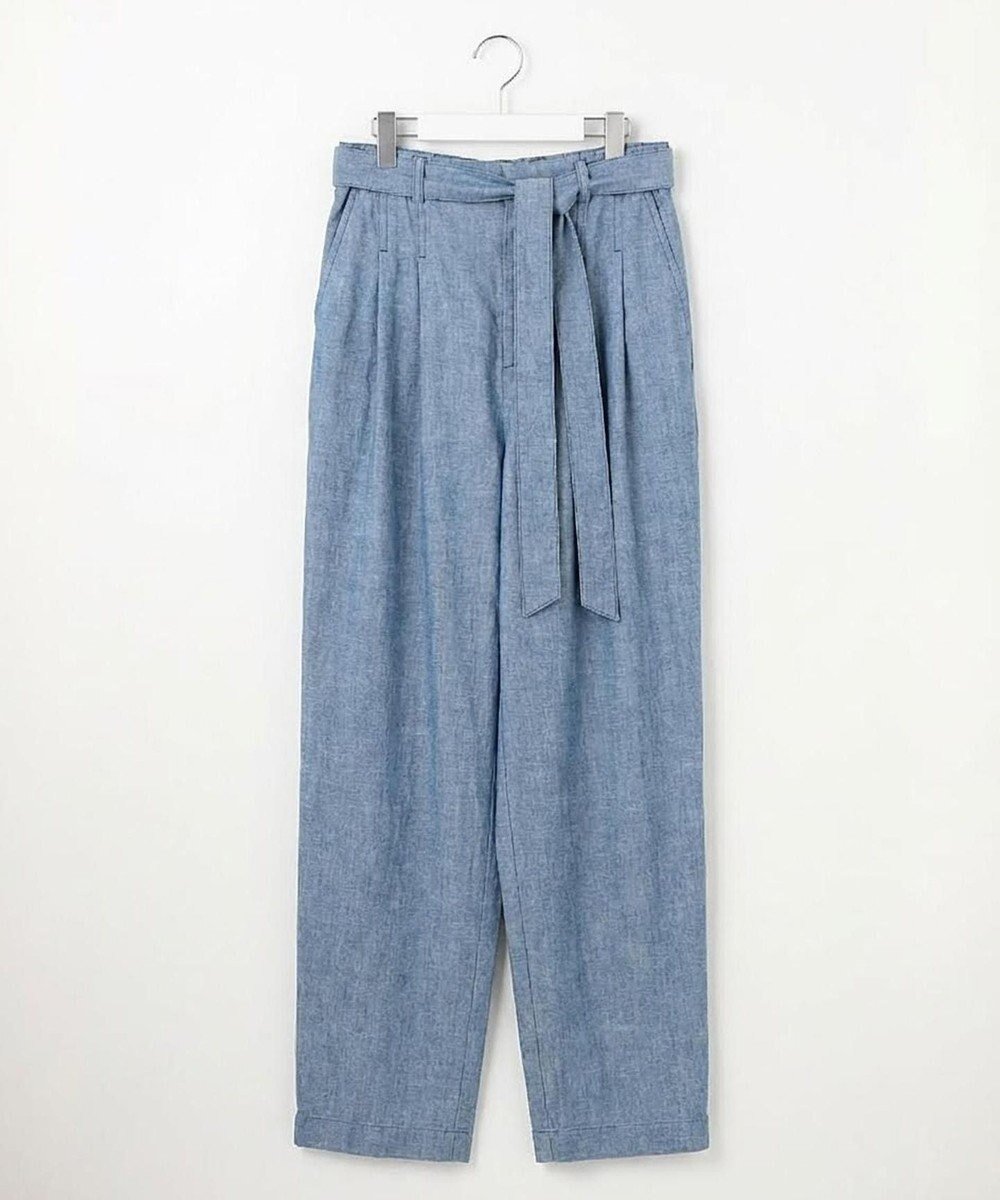 【自由区/JIYU-KU】のコットンリネンシャンブレーテーパード パンツ 人気、トレンドファッション・服の通販 founy(ファニー) 　ファッション　Fashion　レディースファッション　Fashion for Women　パンツ　Pants & Trousers　春　Spring　ツイル　Twist, Twisted Detail　デニム　Denim, Jeans Material　リネン　Linen, Linen Fabric　リボン　Ribbon, Bow　S/S・春夏　SS, Spring/Summer, Warm Season　夏　Summer　 other-1|ID: prp329100004853360 ipo3291000000035649669