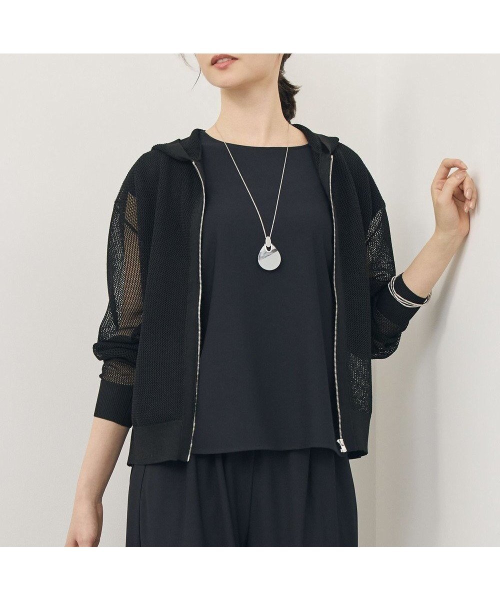 【自由区/JIYU-KU】のライトメッシュジップ パーカー インテリア・キッズ・メンズ・レディースファッション・服の通販 founy(ファニー) ファッション Fashion レディースファッション Fashion for Women トップス・カットソー Cut & Sew Tops レディースパーカー・カジュアルフーディー Casual Hoodies & Sweatshirts エレガント 上品 Elegant ドレープ Drape, Draping Fabric パーカー Hoodie, Parka フォルム Silhouette, Form 夏 Summer 春 Spring S/S・春夏 SS, Spring/Summer, Warm Season ブラック|ID: prp329100004853373 ipo3291000000035859560