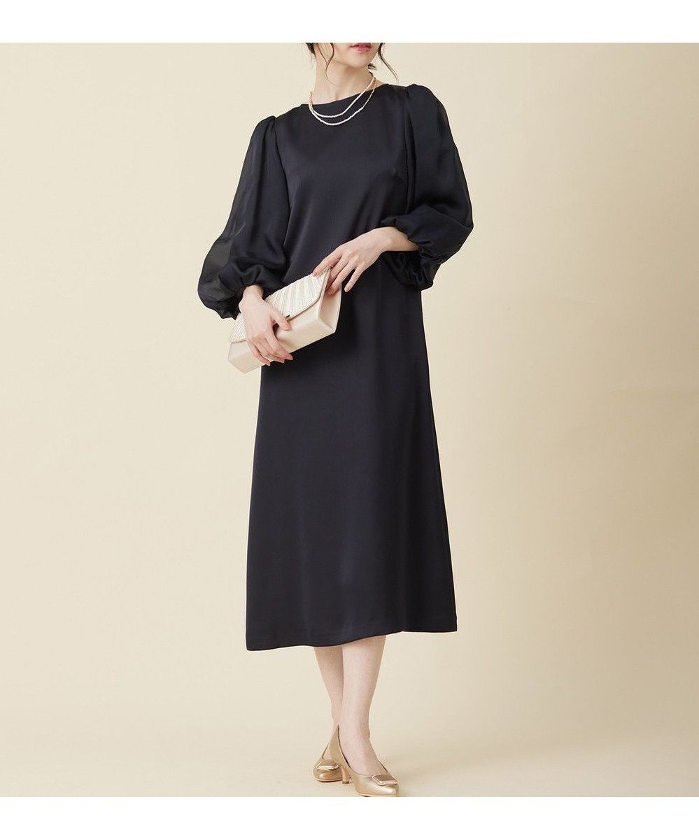 【エニィ スィス/any SiS】の【洗える】シフォンスリーブサック ドレス インテリア・キッズ・メンズ・レディースファッション・服の通販 founy(ファニー) ファッション Fashion レディースファッション Fashion for Women ワンピース Dresses フォーマル・パーティードレス・結婚式用ドレス Elegant & Casual Dresses サテン Satin, Glossy Fabric シフォン Chiffon, Lightweight Fabric シンプル Simple, Minimal スリーブ Sleeve, Long Sleeve / Short Sleeve ドレス Dress, One-Piece バランス Balance, Style Balance バルーン Balloon, Balloon Silhouette パール Pearl, Pearl Accent エレガント 上品 Elegant 年末年始 Year-end and New Year Holidays 洗える Machine Washable A/W・秋冬 Autumn/Winter 結婚式 Wedding ネイビー|ID: prp329100004853586 ipo3291000000035659305