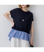 【23区/NIJYUSANKU】の【洗える】レイヤードデザイン ニット 人気、トレンドファッション・服の通販 founy(ファニー) ファッション Fashion レディースファッション Fashion for Women トップス・カットソー Cut & Sew Tops ニット Knit Tops & Sweaters 春 Spring 洗える Machine Washable ギャザー Gathered, Ruffled ショルダー Shoulder, Shoulder Strap ショート Short, Short Length ストライプ Stripe, Striped Pattern セーター Sweater, Knitwear トレンド Trend, Trending Now ドッキング Docking, Mixed Material ドロップ Drop Shoulder, Dropped Style S/S・春夏 SS, Spring/Summer, Warm Season 夏 Summer エレガント 上品 Elegant 2025年 2025 2025春夏・S/S Spring/Summer 2025 SS25 thumbnail ネイビー×ブルーストライプ|ID: prp329100004853591 ipo3291000000035659436