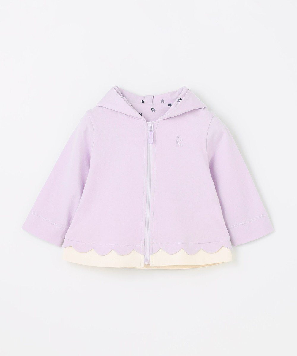 【組曲 / KIDS/KUMIKYOKU】の【80-90㎝】LOVE Parent パーカー インテリア・キッズ・メンズ・レディースファッション・服の通販 founy(ファニー) 　ファッション　Fashion　キッズファッション　Fashion for Kids　トップス・カットソー　Cut & Sew Tops　スカラップ　Scallop, Scalloped Edge　パーカー　Hoodie, Parka　プリント　Print, Printed Pattern　ラベンダー　Lavender　夏　Summer　春　Spring　S/S・春夏　SS, Spring/Summer, Warm Season　ラベンダー系|ID: prp329100004853631 ipo3291000000035660393