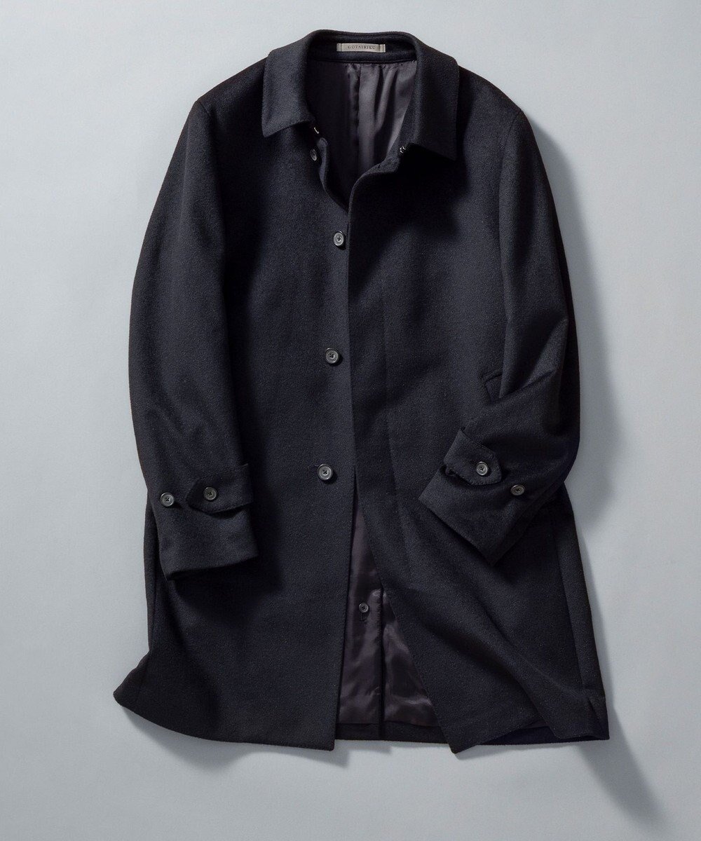 【五大陸/gotairiku / MEN】のライトウェイトアンゴラ ステンカラーコート インテリア・キッズ・メンズ・レディースファッション・服の通販 founy(ファニー) 　ファッション　Fashion　メンズファッション　Fashion for Men　アウター　Men's Coats Outerwear　アンゴラ　Angora Knitwear　キュプラ　Cupro, Eco Fabric　軽量　Lightweight, Ultra Light　シャンブレー　Chambray, Denim-Like Fabric　シンプル　Simple, Minimal　ジャケット　Jacket, Outerwear　スーツ　Suit, Formalwear　ドレープ　Drape, Draping Fabric　定番　Standard, Basic Item　A/W・秋冬　Autumn/Winter　ブラック系|ID: prp329100004853656 ipo3291000000035661296