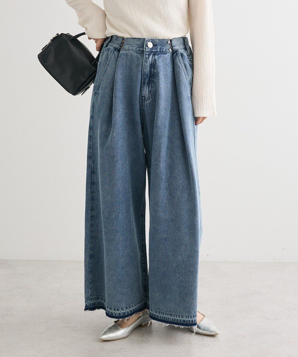 【グリーンパークス/Green Parks】のタックワイドデニムパンツ インテリア・キッズ・メンズ・レディースファッション・服の通販 founy(ファニー) 　ファッション　Fashion　レディースファッション　Fashion for Women　パンツ　Pants & Trousers　デニムパンツ・ジーンズ・美脚デニム　Denim Jeans & Pants　おすすめ　Recommended / Our Picks　デニム　Denim, Jeans Material　ポケット　Pocket, Pocket Detail　ヴィンテージ　Vintage Style　A/W・秋冬　Autumn/Winter　Indigo|ID: prp329100004853678 ipo3291000000035662108