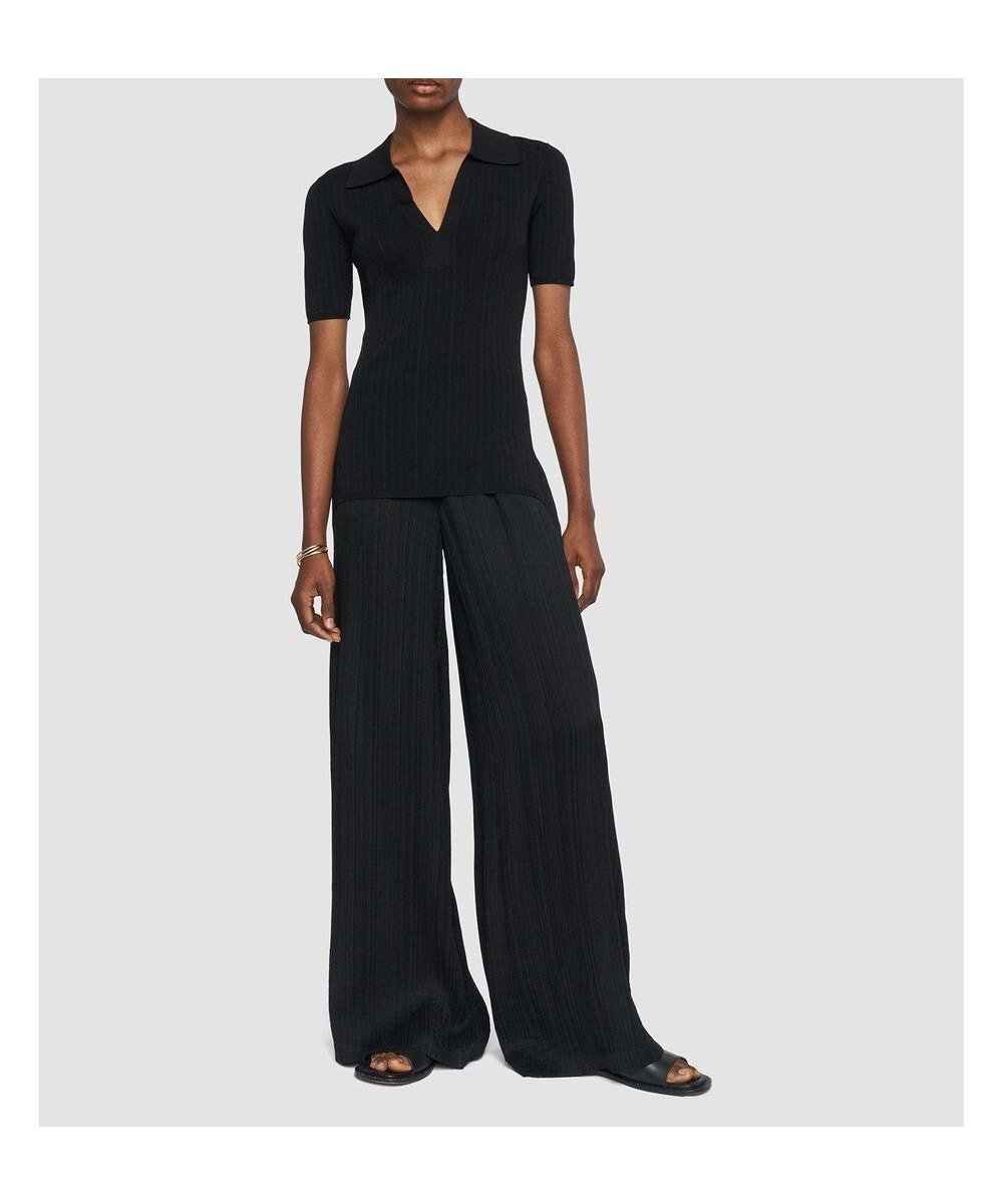 【ジョゼフ/JOSEPH】のプリーツジャガード トラウザーズ インテリア・キッズ・メンズ・レディースファッション・服の通販 founy(ファニー) 　ファッション　Fashion　レディースファッション　Fashion for Women　パンツ　Pants & Trousers　ストレッチ　Stretch, Stretchy Fabric　フィット　Fit, Slim Fit　プリーツ　Pleats, Pleated　リラックス　Relax, Relaxed Fit　レギュラー　Regular, Standard Fit　夏　Summer　春　Spring　S/S・春夏　SS, Spring/Summer, Warm Season　Black|ID: prp329100004853681 ipo3291000000035662288