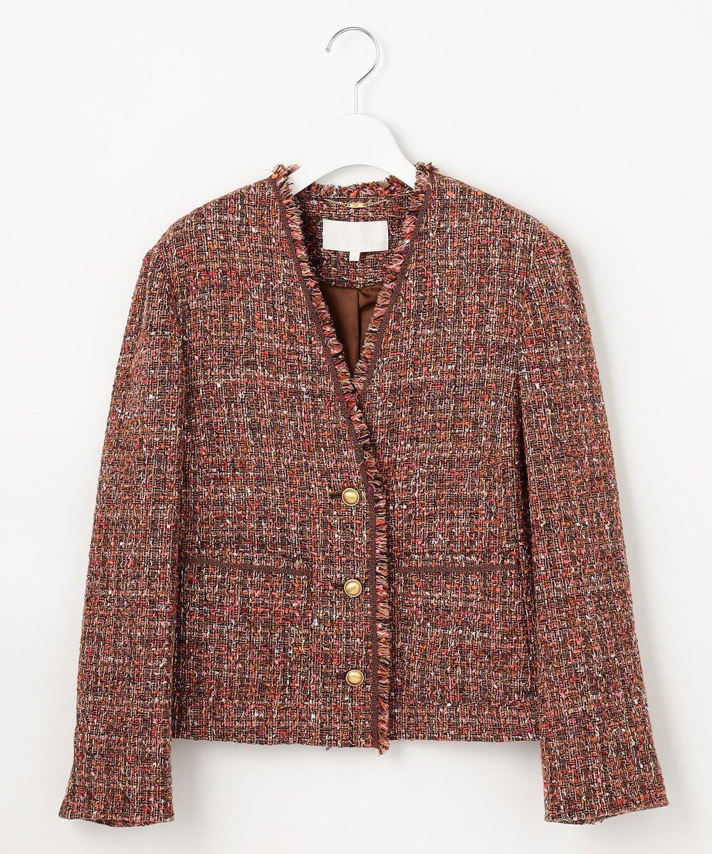 【自由区/JIYU-KU】のラメノットファンシーツイード ジャケット インテリア・キッズ・メンズ・レディースファッション・服の通販 founy(ファニー) ファッション Fashion レディースファッション Fashion for Women アウター Coat / Outerwear Collection レディースジャケット・軽アウター Jackets ノーカラージャケット / シンプル上品コーデ Collarless Jackets オレンジ Orange カーディガン Cardigan, Knitwear ジャケット Jacket, Outerwear ツイード Twill, Twill Weave デニム Denim, Jeans Material バランス Balance, Style Balance フラワー Flower, Floral フリンジ Fringe, Tassel ブレード Braid, Decorative Trim ミックス Mix, Mixed Style A/W・秋冬 Autumn/Winter おすすめ Recommended / Our Picks オレンジ系|ID: prp329100004853693 ipo3291000000035663211