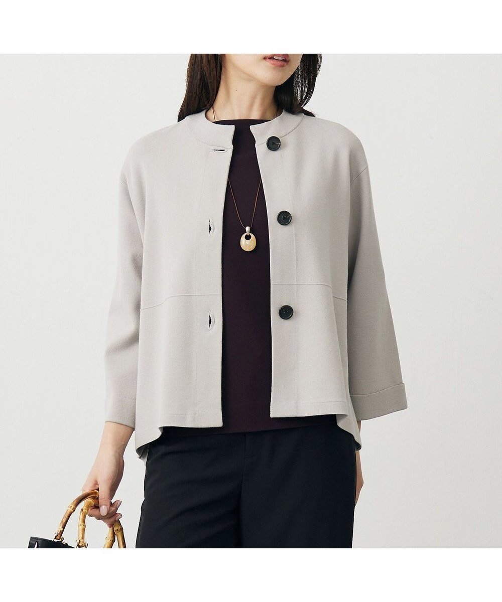 【ジェイ プレス/J.PRESS】のVIGODA ニット ジャケット インテリア・キッズ・メンズ・レディースファッション・服の通販 founy(ファニー) 　ファッション　Fashion　レディースファッション　Fashion for Women　アウター　Coat / Outerwear Collection　レディースジャケット・軽アウター　Jackets　ジャケット　Jacket, Outerwear　ストレッチ　Stretch, Stretchy Fabric　セーター　Sweater, Knitwear　ツイスト　Tweed, Tweed Fabric　ミラノリブ　Milano Rib, Milano Stitch　切替　Switching, Contrast Panel　秋　Autumn　A/W・秋冬　Autumn/Winter　グレージュ系|ID: prp329100004853706 ipo3291000000035663720