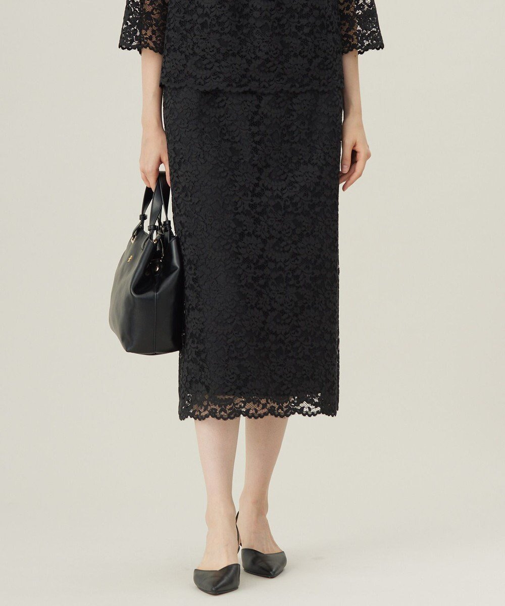 【自由区/JIYU-KU】の【セットアップ対応・洗える】フルールスカラレース スカート インテリア・キッズ・メンズ・レディースファッション・服の通販 founy(ファニー) 　ファッション　Fashion　レディースファッション　Fashion for Women　セットアップ　Matching Sets　スカート・ミニ/ミディ/マキシ　Skirts / Mini, Midi & Maxi Skirts　おすすめ　Recommended / Our Picks　カットソー　Cut and Sewn Top　グログラン　Grosgrain, Grosgrain Ribbon　ジャケット　Jacket, Outerwear　ストレート　Straight, Straight Cut　セットアップ　Set-Up, Coordinated Outfit　セレモニー　Ceremony　ツイード　Twill, Twill Weave　ラッセル　Raschel, Raschel Lace　レース　Lace, Lace Fabric　エレガント 上品　Elegant　夏　Summer　S/S・春夏　SS, Spring/Summer, Warm Season　洗える　Machine Washable　A/W・秋冬　Autumn/Winter　ビジネス 仕事 通勤　Business / Work / Commuting　ブラック|ID: prp329100004853730 ipo3291000000035664946