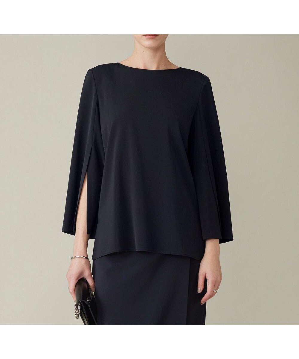 【アイシービー/iCB】の【新色追加・防シワ・速乾・洗える】Fied スリットスリーブブラウス インテリア・キッズ・メンズ・レディースファッション・服の通販 founy(ファニー) 　ファッション　Fashion　レディースファッション　Fashion for Women　トップス・カットソー　Cut & Sew Tops　シャツ・ブラウス・オフィスカジュアル　Elegant Blouses & Button-Ups　洗える　Machine Washable　シンプル　Simple, Minimal　ジャケット　Jacket, Outerwear　ストレッチ　Stretch, Stretchy Fabric　スリット　Slit, Slit Detail　スーツ　Suit, Formalwear　セットアップ　Set-Up, Coordinated Outfit　チェック　Check, Plaid, Tartan　人気　Popular, Best Seller　ラップ　Wrap, Wrap Design　ワイド　Wide, Wide Fit　A/W・秋冬　Autumn/Winter　S/S・春夏　SS, Spring/Summer, Warm Season　おすすめ　Recommended / Our Picks　夏　Summer　セレモニー　Ceremony　ビジネス 仕事 通勤　Business / Work / Commuting　ネイビー系|ID: prp329100004853733 ipo3291000000035665097