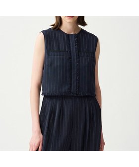 【アンクレイヴ/uncrave】のリネンライクツイル ジレブラウス 人気、トレンドファッション・服の通販 founy(ファニー) ファッション Fashion レディースファッション Fashion for Women アウター Coat / Outerwear Collection トップス・カットソー Cut & Sew Tops シャツ・ブラウス・オフィスカジュアル Elegant Blouses & Button-Ups ベスト&ジレ / 重ね着スタイル Vests & Gilets 春 Spring コンパクト Compact, Small Size シャンブレー Chambray, Denim-Like Fabric セットアップ Set-Up, Coordinated Outfit ツイード Twill, Twill Weave バランス Balance, Style Balance ポケット Pocket, Pocket Detail ランダム Random, Irregular リアル Real, Realistic S/S・春夏 SS, Spring/Summer, Warm Season おすすめ Recommended / Our Picks 夏 Summer |ID:prp329100004853781