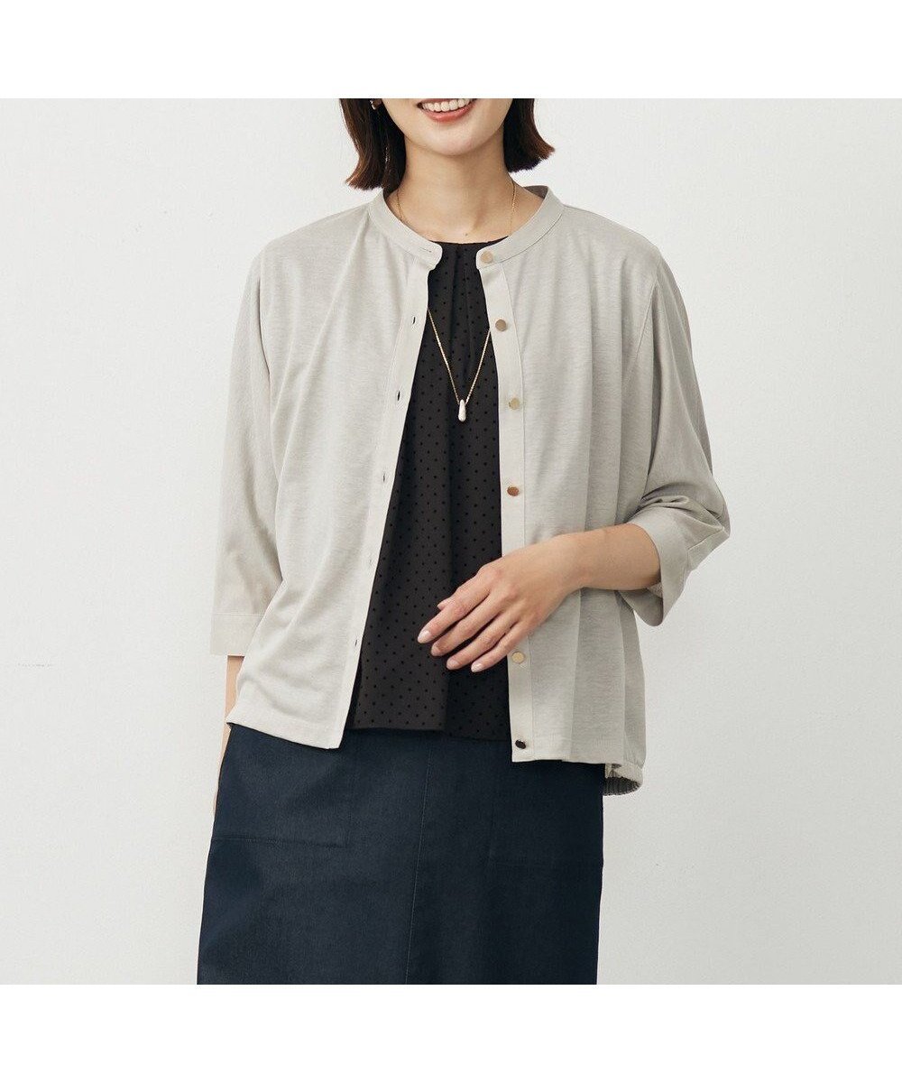 【ジェイ プレス/J.PRESS】の【洗える・接触冷感】ジャージー ブルゾン インテリア・キッズ・メンズ・レディースファッション・服の通販 founy(ファニー) 　ファッション　Fashion　レディースファッション　Fashion for Women　アウター　Coat / Outerwear Collection　レディースジャケット・軽アウター　Jackets　ブルゾンジャケット・スポーティアウター　Blouson Jackets　春　Spring　洗える　Machine Washable　カーディガン　Cardigan, Knitwear　コンパクト　Compact, Small Size　シンプル　Simple, Minimal　ジャケット　Jacket, Outerwear　ドレープ　Drape, Draping Fabric　なめらか　Smooth, Silky Texture　ブルゾン　Blouson, Bomber Jacket　S/S・春夏　SS, Spring/Summer, Warm Season　夏　Summer　エレガント 上品　Elegant　グレージュ系|ID: prp329100004853858 ipo3291000000035669278