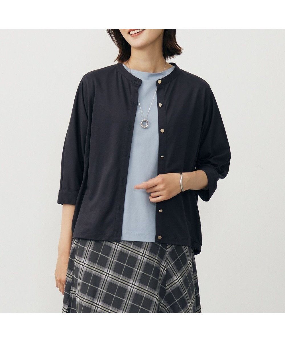 【ジェイ プレス/J.PRESS】の【洗える・接触冷感】ジャージー ブルゾン インテリア・キッズ・メンズ・レディースファッション・服の通販 founy(ファニー) 　ファッション　Fashion　レディースファッション　Fashion for Women　アウター　Coat / Outerwear Collection　レディースジャケット・軽アウター　Jackets　ブルゾンジャケット・スポーティアウター　Blouson Jackets　春　Spring　洗える　Machine Washable　カーディガン　Cardigan, Knitwear　コンパクト　Compact, Small Size　シンプル　Simple, Minimal　ジャケット　Jacket, Outerwear　ドレープ　Drape, Draping Fabric　なめらか　Smooth, Silky Texture　ブルゾン　Blouson, Bomber Jacket　S/S・春夏　SS, Spring/Summer, Warm Season　夏　Summer　エレガント 上品　Elegant　スレート系|ID: prp329100004853858 ipo3291000000035669285