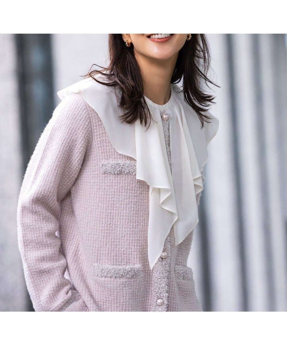 【組曲/KUMIKYOKU】のツイードニット ジャケット インテリア・キッズ・メンズ・レディースファッション・服の通販 founy(ファニー) ファッション Fashion レディースファッション Fashion for Women アウター Coat / Outerwear Collection レディースジャケット・軽アウター Jackets カーディガン Cardigan, Knitwear クラシカル Classical, Vintage-Inspired ジャケット Jacket, Outerwear スリット Slit, Slit Detail ツイード Twill, Twill Weave バランス Balance, Style Balance パール Pearl, Pearl Accent エレガント 上品 Elegant ピンクベージュ系|ID: prp329100004853905 ipo3291000000035670774