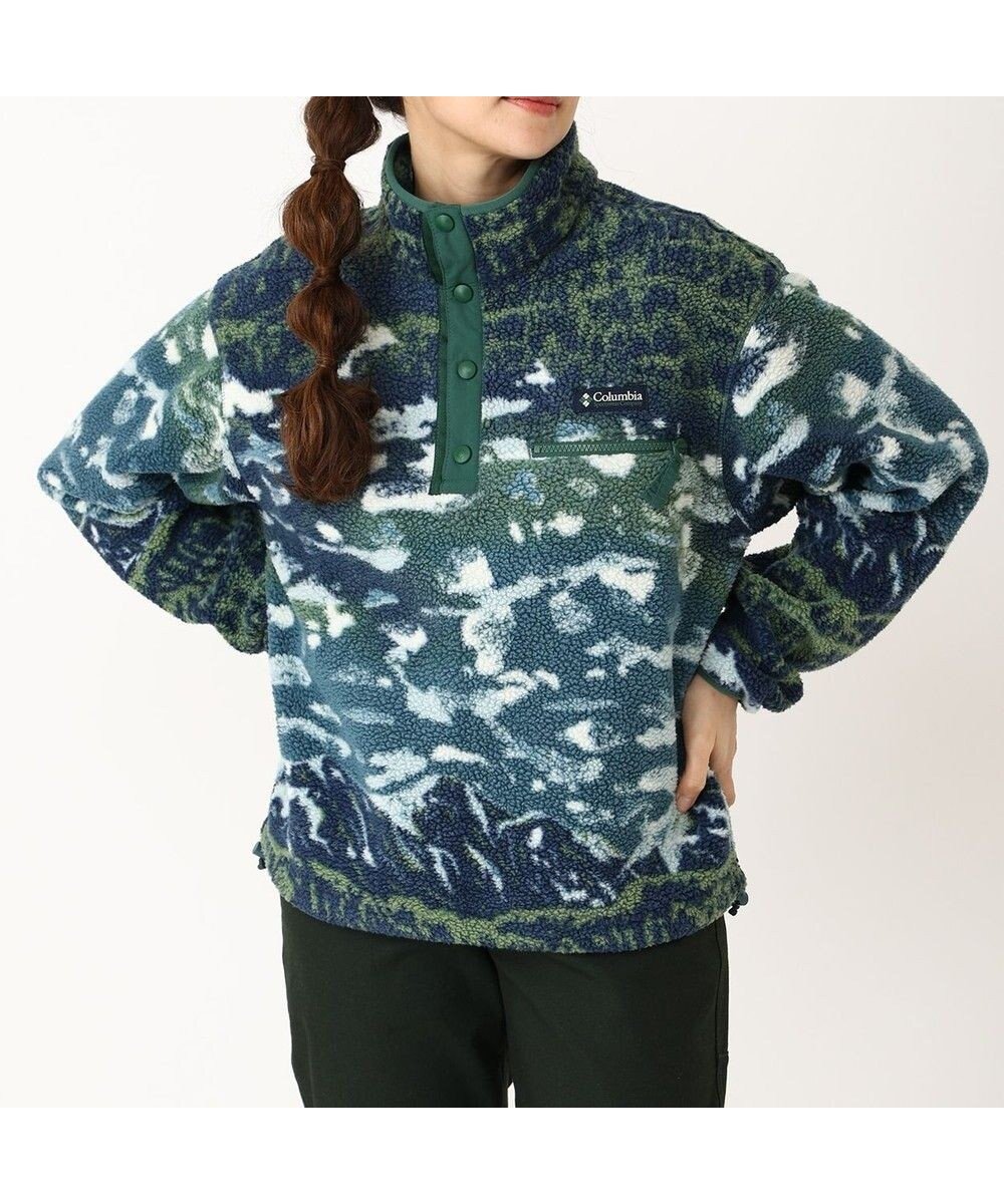 【コロンビア/Columbia】のColumbia/ ウィメンズヘルベチアII プリントクロップドハーフスナップフリース /コロンビア インテリア・キッズ・メンズ・レディースファッション・服の通販 founy(ファニー) 　ファッション　Fashion　レディースファッション　Fashion for Women　トップス・カットソー　Cut & Sew Tops　クラシカル　Classical, Vintage-Inspired　ストレッチ　Stretch, Stretchy Fabric　ドローコード　Drawcord, Drawstring Cord　ハーフ　Half, Half-Length　プリント　Print, Printed Pattern　A/W・秋冬　Autumn/Winter　S/S・春夏　SS, Spring/Summer, Warm Season　おすすめ　Recommended / Our Picks　夏　Summer　Everblue Sisters、 Rain Forest|ID: prp329100004853913 ipo3291000000035670990